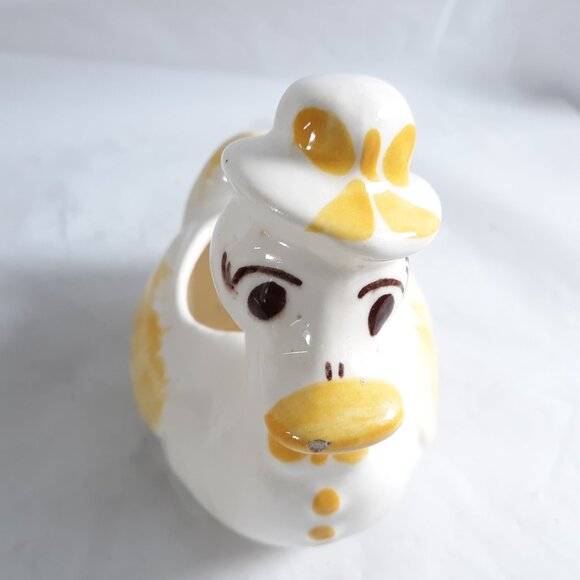 Vintage Anthropomorphic Duck In Hat Planter Kitsch - Picture 2 of 5